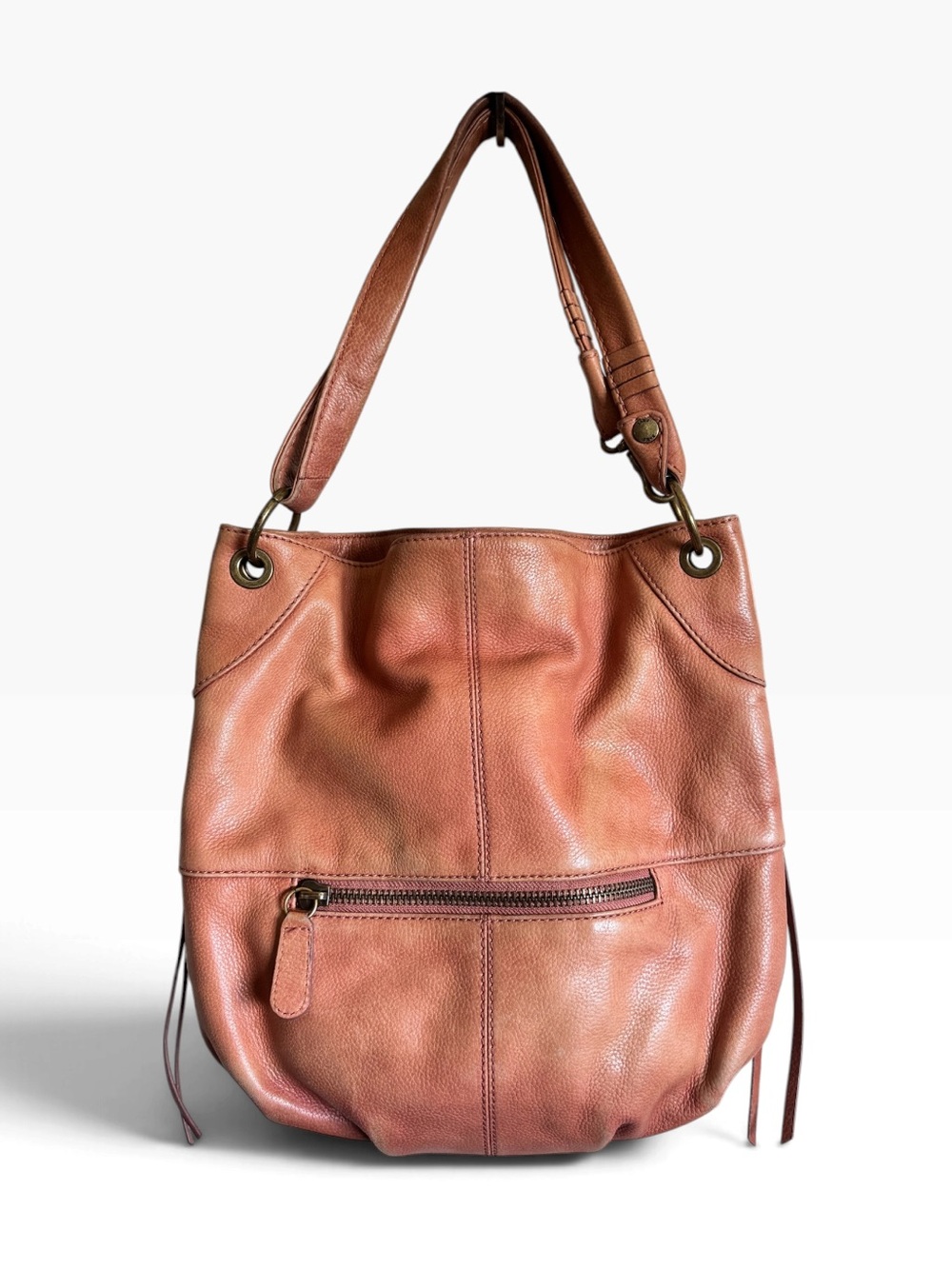 Frye Meadows Leather Hobo Bag in Cognac Brown